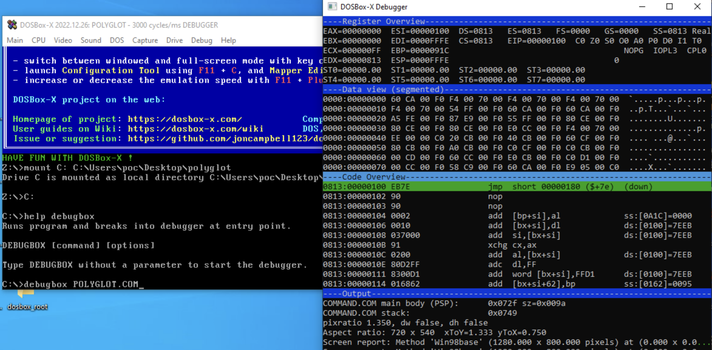 dosbox x debugger